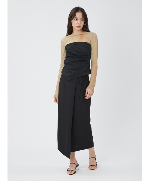 FRAY I.D(フレイアイディー)の「タックドレープビスチェ(ベスト・レディース・アイボリー/グレー/ブラック・FREE)」の12枚目の写真