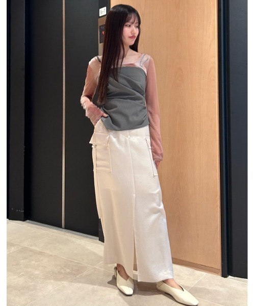 FRAY I.D(フレイアイディー)の「タックドレープビスチェ(ベスト・レディース・アイボリー/グレー/ブラック・FREE)」の20枚目の写真