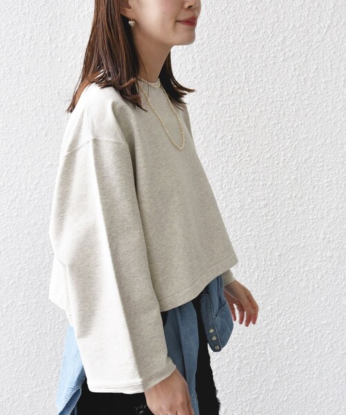 SHIPS（シップス）の「* 〈洗濯機可能〉ベア 裏毛 刺繍 ロゴ プルオーバー 24SS ◇（スウェット・レディース・チャコールグレー/ブルー/ナチュラル・ONE SIZE）」の15枚目の写真
