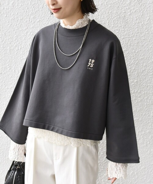 SHIPS（シップス）の「* 〈洗濯機可能〉ベア 裏毛 刺繍 ロゴ プルオーバー 24SS ◇（スウェット・レディース・チャコールグレー/ブルー/ナチュラル・ONE SIZE）」の19枚目の写真