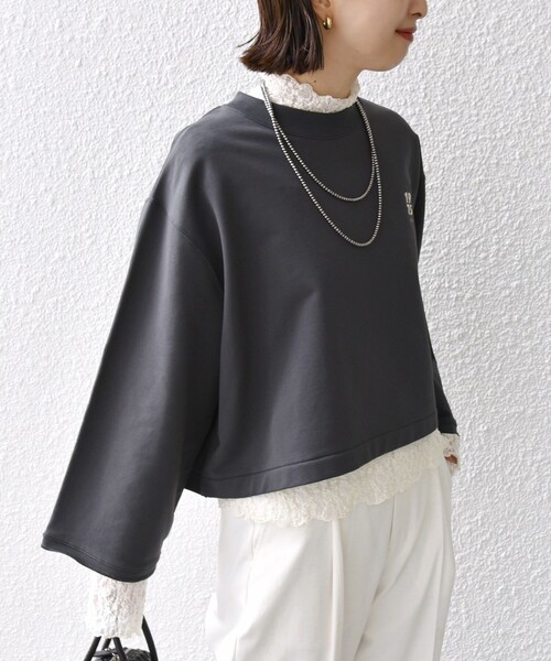 SHIPS（シップス）の「* 〈洗濯機可能〉ベア 裏毛 刺繍 ロゴ プルオーバー 24SS ◇（スウェット・レディース・チャコールグレー/ブルー/ナチュラル・ONE SIZE）」の21枚目の写真