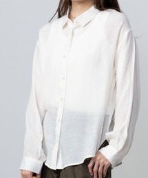 NAVY スラブベーシック前開きセミシアーシャツ