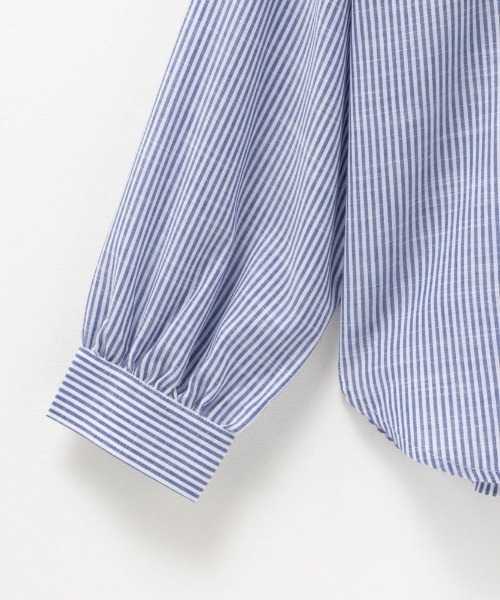 NAVY(ネイビー)の「NAVY スラブベーシック前開きセミシアーシャツ(シャツ/ブラウス・レディース・ブルー系その他/ホワイト/ホワイト×ブルー・M/L/S/XL)」の14枚目の写真