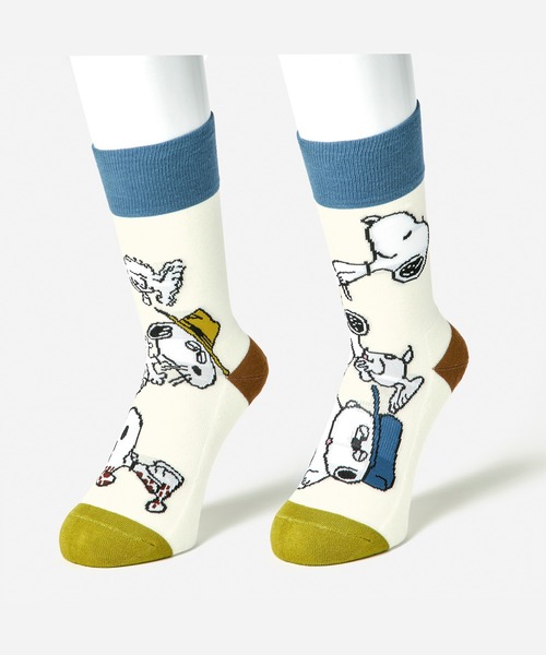 CHICSTOCKS（シックストックス）の「SNOOPY×CHICSTOCKS［SNOOPYきょうだい］（ソックス/靴下・メンズ・アイボリー・SMALL/MEDIUM/LARGE）」の2枚目の写真