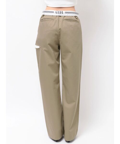 GYDA（ジェイダ）の「SIDE RIPPED GYDAラインワイドパンツ（その他パンツ・レディース・ブラック/ベージュ・MEDIUM/SMALL）」の18枚目の写真