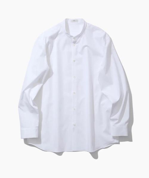 ATON(エイトン)の「ATON(エイトン)SUVIN BROAD | BAND COLLAR SHIRT(シャツ/ブラウス・メンズ・ブルー/ネイビー/ホワイト・6/4)」の1枚目の写真