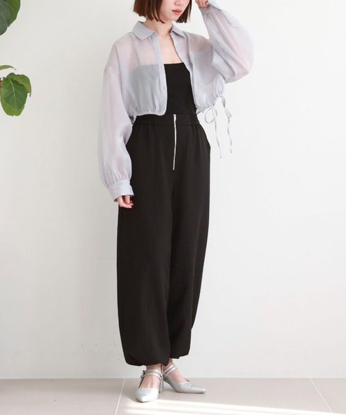 archives（アルシーヴ）の「クロップドドロストシアーシャツ（シャツ/ブラウス・レディース・オレンジ/アイボリー/ブラック/ブルーグレー・MEDIUM）」の13枚目の写真