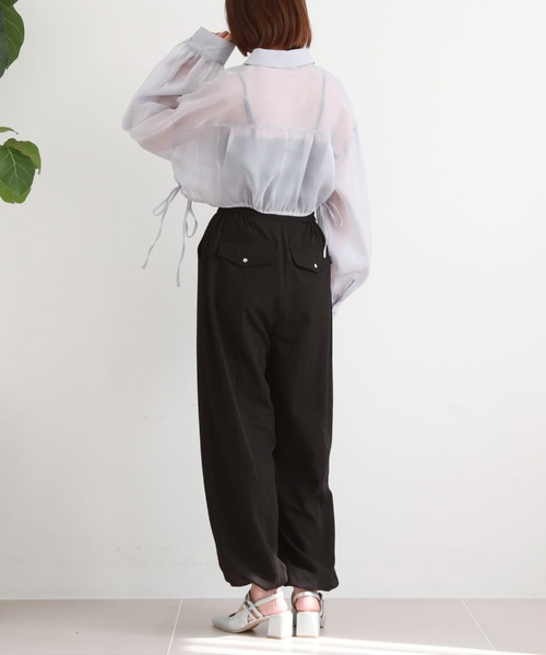 archives（アルシーヴ）の「クロップドドロストシアーシャツ（シャツ/ブラウス・レディース・オレンジ/アイボリー/ブラック/ブルーグレー・MEDIUM）」の15枚目の写真