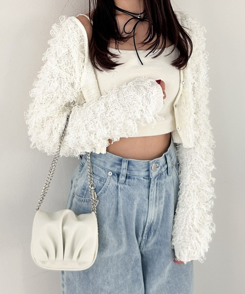 Heather（ヘザー）の「ループショートカーディガン　106260（カーディガン/ボレロ・レディース・グレー/アイボリー/ブラック・FREE）」の14枚目の写真