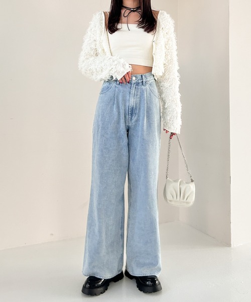 Heather（ヘザー）の「ループショートカーディガン　106260（カーディガン/ボレロ・レディース・グレー/アイボリー/ブラック・FREE）」の16枚目の写真