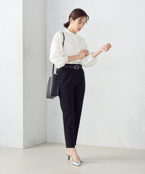 COMME CA ISM（コムサイズム）の「ボリュームスリーブ  バンドカラーシャツ（シャツ/ブラウス・レディース・サックスブルー/オフホワイト・MEDIUM/LARGE）」の3枚目の写真