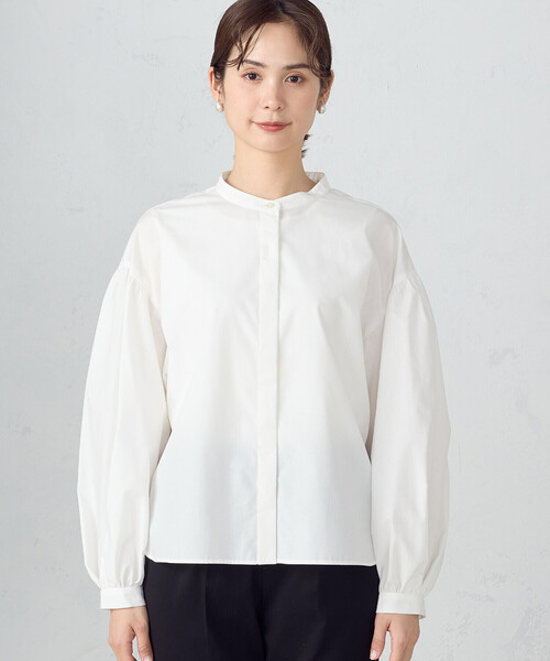 COMME CA ISM（コムサイズム）の「ボリュームスリーブ  バンドカラーシャツ（シャツ/ブラウス・レディース・サックスブルー/オフホワイト・MEDIUM/LARGE）」の11枚目の写真