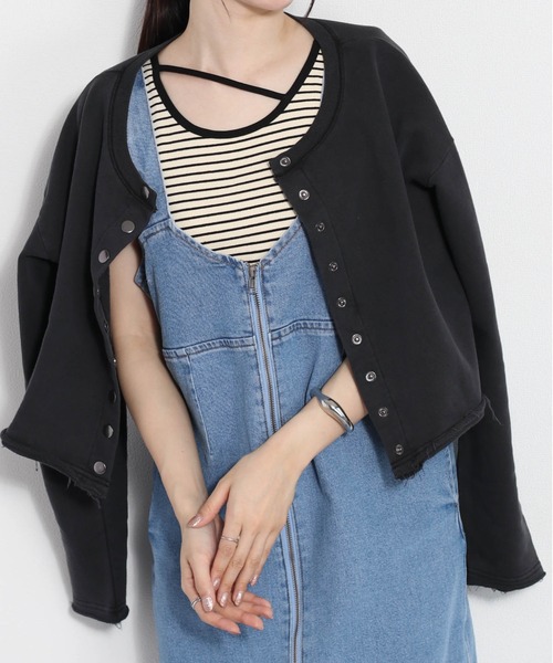 cepo（セポ）の「アシメストラップタンク（タンクトップ・レディース・ミント/ブラック×ホワイト/ブラック/ホワイト×ブラック/オフホワイト・M）」の2枚目の写真