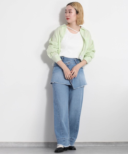 cepo（セポ）の「アシメストラップタンク（タンクトップ・レディース・ミント/ブラック×ホワイト/ブラック/ホワイト×ブラック/オフホワイト・M）」の14枚目の写真