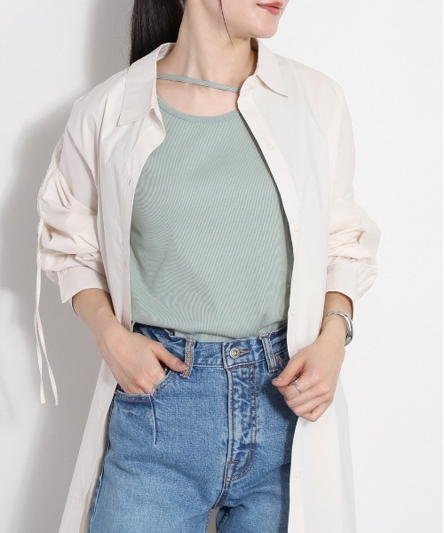 cepo（セポ）の「アシメストラップタンク（タンクトップ・レディース・ミント/ブラック×ホワイト/ブラック/ホワイト×ブラック/オフホワイト・M）」の19枚目の写真