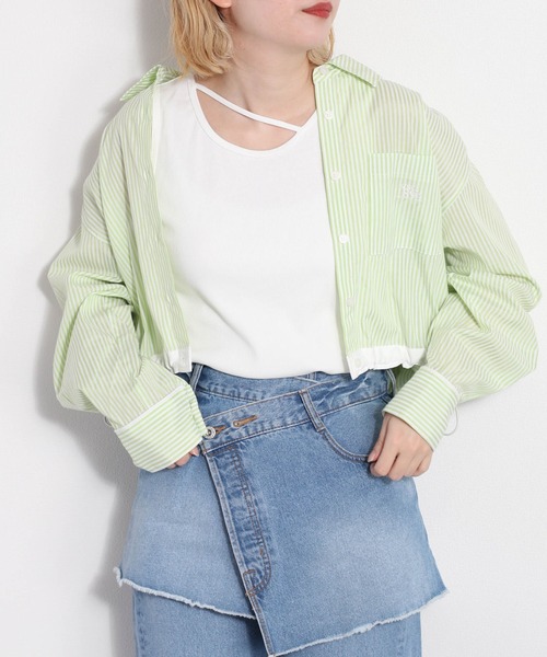 cepo（セポ）の「アシメストラップタンク（タンクトップ・レディース・ミント/ブラック×ホワイト/ブラック/ホワイト×ブラック/オフホワイト・M）」の9枚目の写真