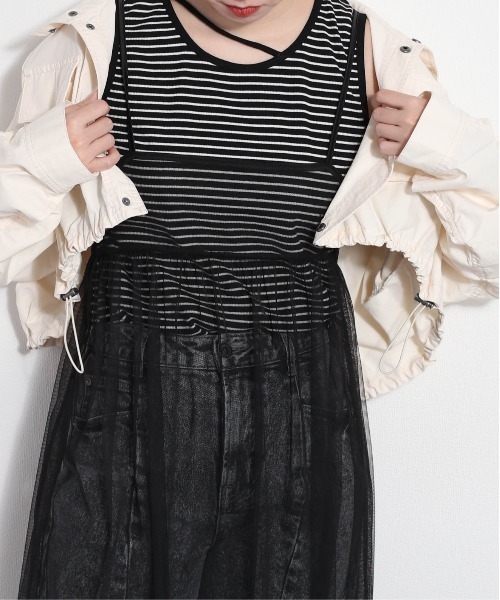 cepo（セポ）の「アシメストラップタンク（タンクトップ・レディース・ミント/ブラック×ホワイト/ブラック/ホワイト×ブラック/オフホワイト・M）」の7枚目の写真