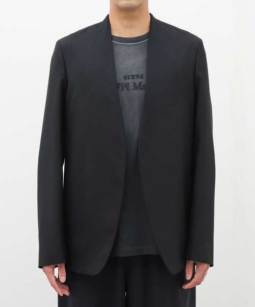 Maison Margiela(メゾンマルジェラ)の「【MAISON MARGIELA / メゾン マルジェラ】No Collar Jacket(ノーカラージャケット・メンズ・ブラック・48/46)」の3枚目の写真
