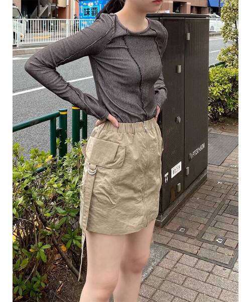 MURUA（ムルーア）の「カーゴミニスカート（スカート・レディース・ダークグレー/ベージュ/カーキ・1/2）」の14枚目の写真