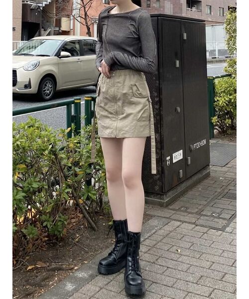 MURUA（ムルーア）の「カーゴミニスカート（スカート・レディース・ダークグレー/ベージュ/カーキ・1/2）」の18枚目の写真