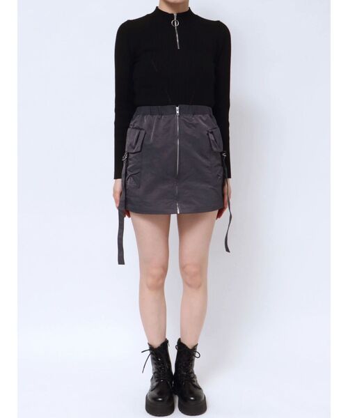 MURUA（ムルーア）の「カーゴミニスカート（スカート・レディース・ダークグレー/ベージュ/カーキ・1/2）」の4枚目の写真