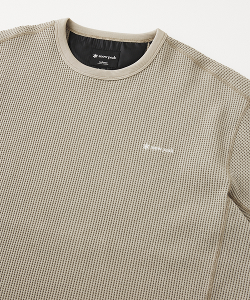 Snow Peak（スノーピーク）の「【SNOWPEAK / スノーピーク】別注 ドライワッフルTシャツ（Tシャツ/カットソー・メンズ・ブラック/ベージュ/グリーン・MEDIUM/LARGE）」の10枚目の写真
