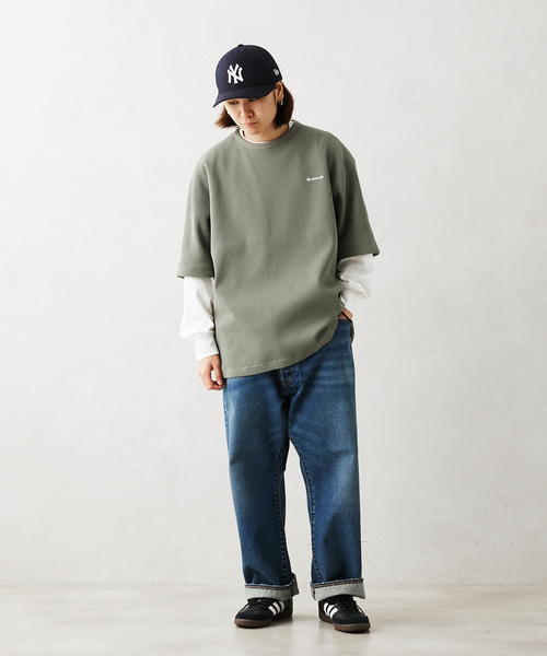 Snow Peak（スノーピーク）の「【SNOWPEAK / スノーピーク】別注 ドライワッフルTシャツ（Tシャツ/カットソー・メンズ・ブラック/ベージュ/グリーン・MEDIUM/LARGE）」の11枚目の写真