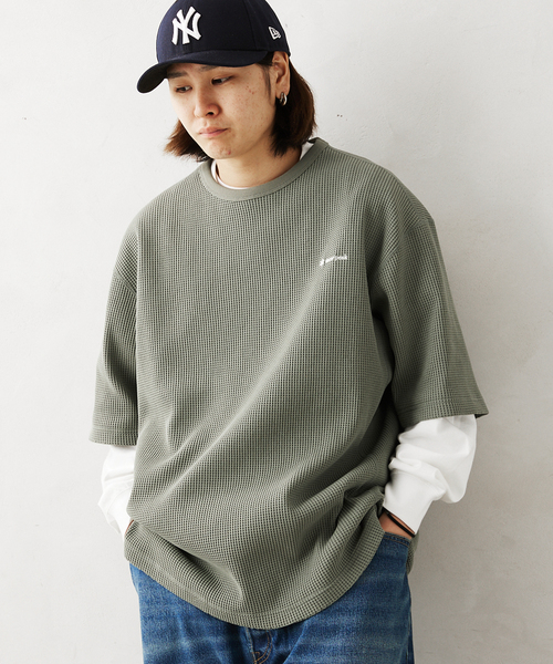Snow Peak（スノーピーク）の「【SNOWPEAK / スノーピーク】別注 ドライワッフルTシャツ（Tシャツ/カットソー・メンズ・ブラック/ベージュ/グリーン・MEDIUM/LARGE）」の15枚目の写真