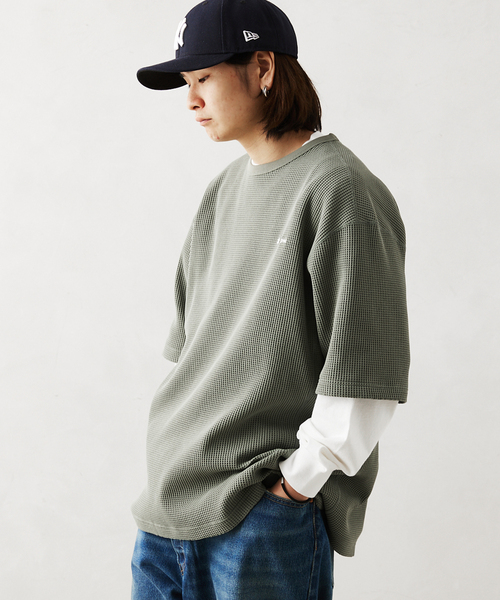 Snow Peak（スノーピーク）の「【SNOWPEAK / スノーピーク】別注 ドライワッフルTシャツ（Tシャツ/カットソー・メンズ・ブラック/ベージュ/グリーン・MEDIUM/LARGE）」の18枚目の写真