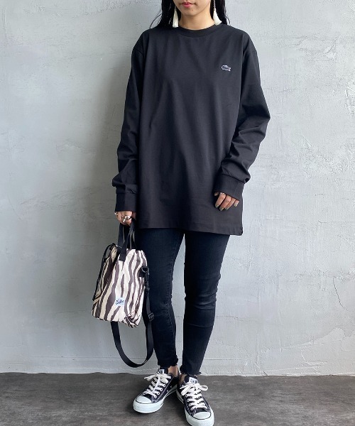 LACOSTE（ラコステ）の「[LACOSTE/ラコステ] ワンポイントロゴ ロングスリーブTシャツ（Tシャツ/カットソー・レディース・ブラック/ホワイト/アイボリー/ネイビー・2/3/4/5）」の6枚目の写真