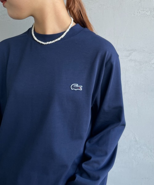 LACOSTE（ラコステ）の「[LACOSTE/ラコステ] ワンポイントロゴ ロングスリーブTシャツ（Tシャツ/カットソー・レディース・ブラック/ホワイト/アイボリー/ネイビー・2/3/4/5）」の10枚目の写真