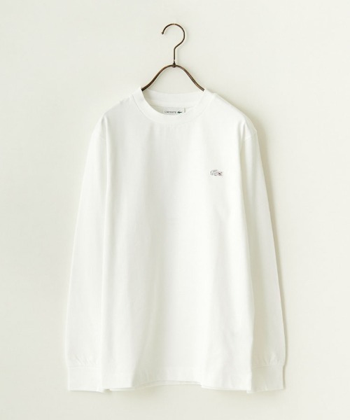 ラコステ ワンポイントロゴ ホワイト ロンT LACOSTE/ラコステ] ワンポイントロゴ ロングスリーブTシャツ（T