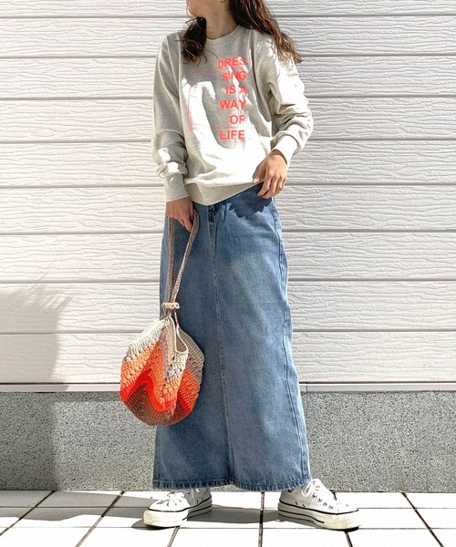 Q（キュー）の「スクエアロゴトレーナー（スウェット・レディース・オートミール/ライトグレー/ライトピンク・MEDIUM）」の15枚目の写真