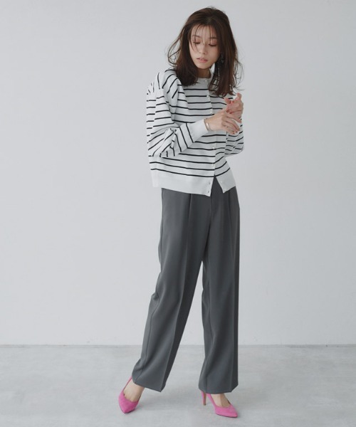 Pierrot(ピエロ)の「落ち感タックストレートパンツ(その他パンツ・レディース・ピンク系その他/チャコール/オフホワイト・M/L/PM)」の14枚目の写真