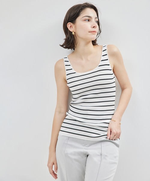 ROPE'（ロペ）の「【洗える】シルクプロテインニットタンクトップ【メディア掲載】（タンクトップ・レディース・ネイビー/オフホワイト/ホワイト系その他5/サックスブルー・FREE）」の20枚目の写真