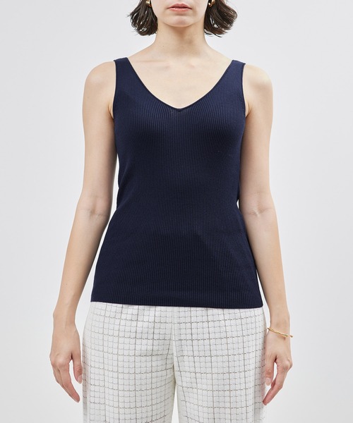 ROPE'（ロペ）の「【洗える】シルクプロテインニットタンクトップ【メディア掲載】（タンクトップ・レディース・ネイビー/オフホワイト/ホワイト系その他5/サックスブルー・FREE）」の21枚目の写真