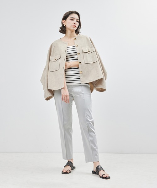 ROPE'（ロペ）の「【洗える】シルクプロテインニットタンクトップ【メディア掲載】（タンクトップ・レディース・ネイビー/オフホワイト/ホワイト系その他5/サックスブルー・FREE）」の7枚目の写真