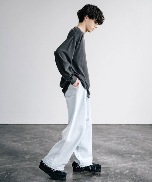 Rocky Monroe(ロッキーモンロー)の「ルーズシルエットワイドデニムパンツ(デニムパンツ・メンズ・ブルー/グレー/ブラック/サックスブルー・M/L/XL)」の20枚目の写真
