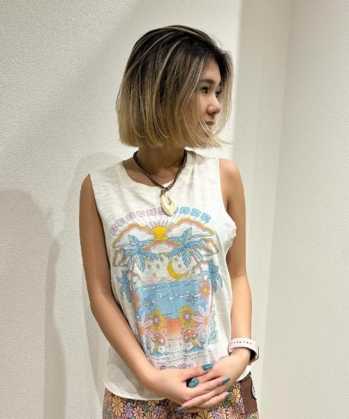 ROXY(ロキシー)の「BEACHY DAYS HLMT 2.0/ロキシーヴィンテージライクマッスルタンクトップ(Tシャツ/カットソー・レディース・ブラック/グレー・SMALL/MEDIUM/X-SMALL)」の12枚目の写真