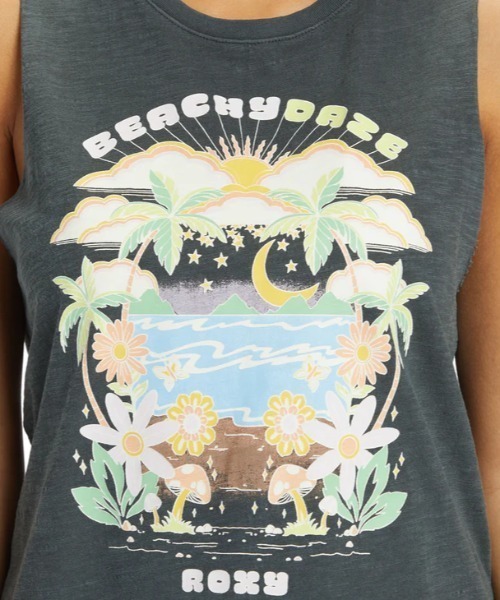 ROXY(ロキシー)の「BEACHY DAYS HLMT 2.0/ロキシーヴィンテージライクマッスルタンクトップ(Tシャツ/カットソー・レディース・ブラック/グレー・SMALL/MEDIUM/X-SMALL)」の6枚目の写真
