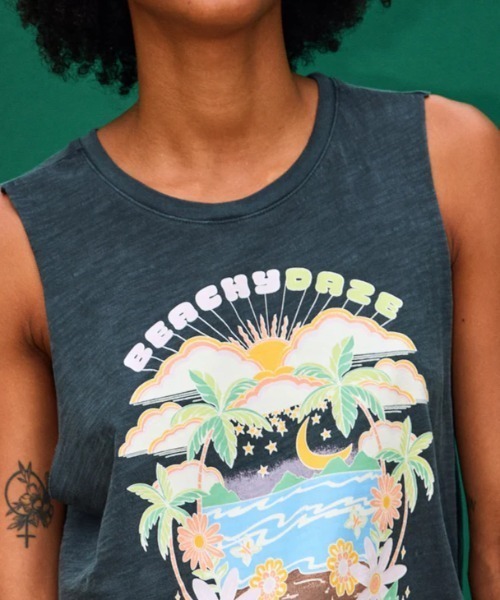 ROXY(ロキシー)の「BEACHY DAYS HLMT 2.0/ロキシーヴィンテージライクマッスルタンクトップ(Tシャツ/カットソー・レディース・ブラック/グレー・SMALL/MEDIUM/X-SMALL)」の11枚目の写真