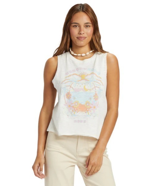 ROXY(ロキシー)の「BEACHY DAYS HLMT 2.0/ロキシーヴィンテージライクマッスルタンクトップ(Tシャツ/カットソー・レディース・ブラック/グレー・SMALL/MEDIUM/X-SMALL)」の20枚目の写真