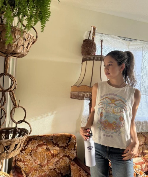 ROXY(ロキシー)の「BEACHY DAYS HLMT 2.0/ロキシーヴィンテージライクマッスルタンクトップ(Tシャツ/カットソー・レディース・ブラック/グレー・SMALL/MEDIUM/X-SMALL)」の13枚目の写真