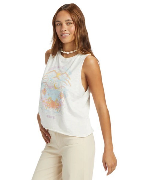 ROXY(ロキシー)の「BEACHY DAYS HLMT 2.0/ロキシーヴィンテージライクマッスルタンクトップ(Tシャツ/カットソー・レディース・ブラック/グレー・SMALL/MEDIUM/X-SMALL)」の22枚目の写真