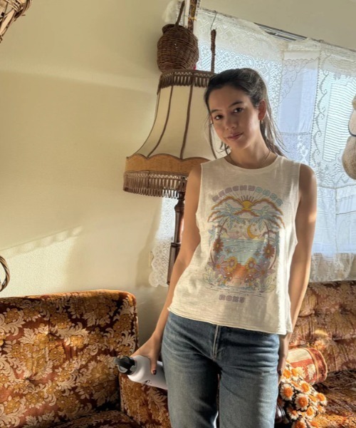 ROXY(ロキシー)の「BEACHY DAYS HLMT 2.0/ロキシーヴィンテージライクマッスルタンクトップ(Tシャツ/カットソー・レディース・ブラック/グレー・SMALL/MEDIUM/X-SMALL)」の14枚目の写真