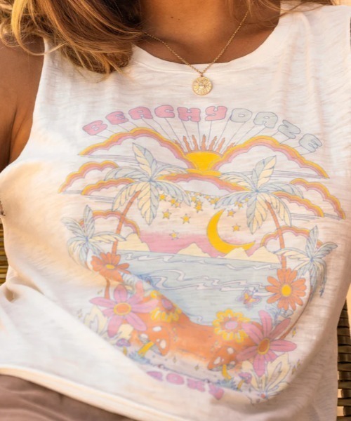 ROXY(ロキシー)の「BEACHY DAYS HLMT 2.0/ロキシーヴィンテージライクマッスルタンクトップ(Tシャツ/カットソー・レディース・ブラック/グレー・SMALL/MEDIUM/X-SMALL)」の18枚目の写真