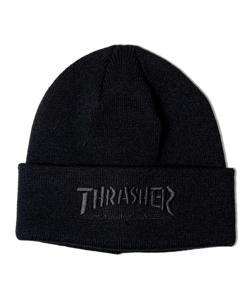 THRASHER(スラッシャー)の「THRASHER MAG LOGO アクリルビーニー(ニットキャップ/ビーニー・メンズ・グレー/ブラック系2/カーキ/ブラック・FREE)」の3枚目の写真