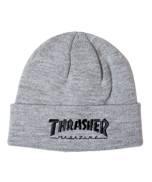 THRASHER(スラッシャー)の「THRASHER MAG LOGO アクリルビーニー(ニットキャップ/ビーニー・メンズ・グレー/ブラック系2/カーキ/ブラック・FREE)」の4枚目の写真