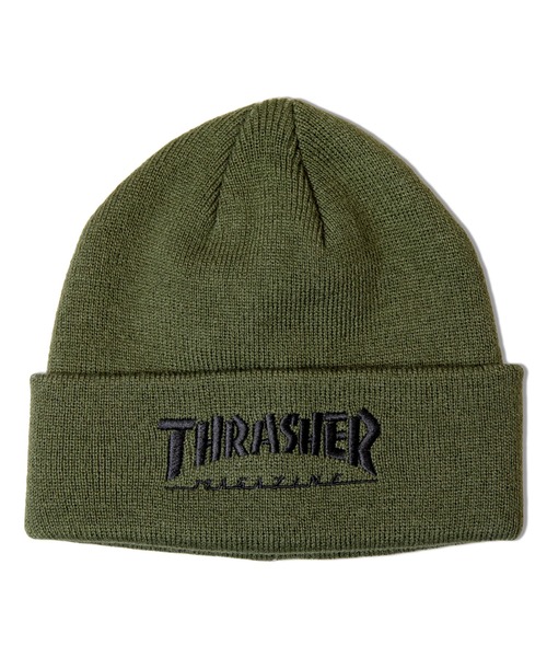 THRASHER(スラッシャー)の「THRASHER MAG LOGO アクリルビーニー(ニットキャップ/ビーニー・メンズ・グレー/ブラック系2/カーキ/ブラック・FREE)」の1枚目の写真