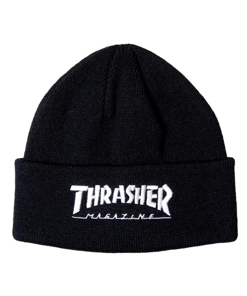 THRASHER(スラッシャー)の「THRASHER MAG LOGO アクリルビーニー(ニットキャップ/ビーニー・メンズ・グレー/ブラック系2/カーキ/ブラック・FREE)」の2枚目の写真
